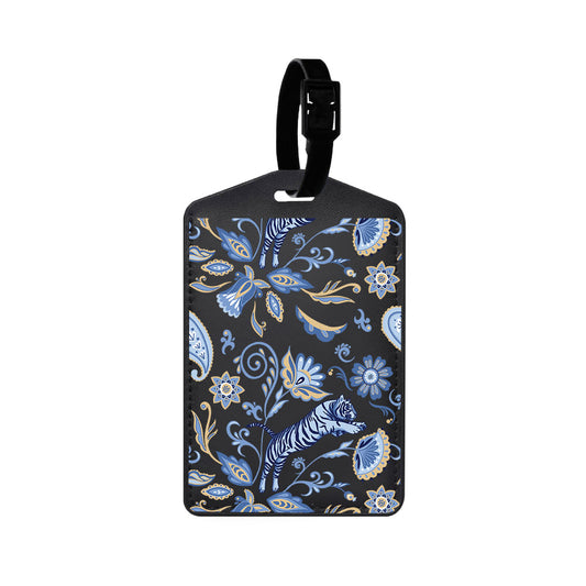 Vegan Leather Bag Tag - Tiger & Floral