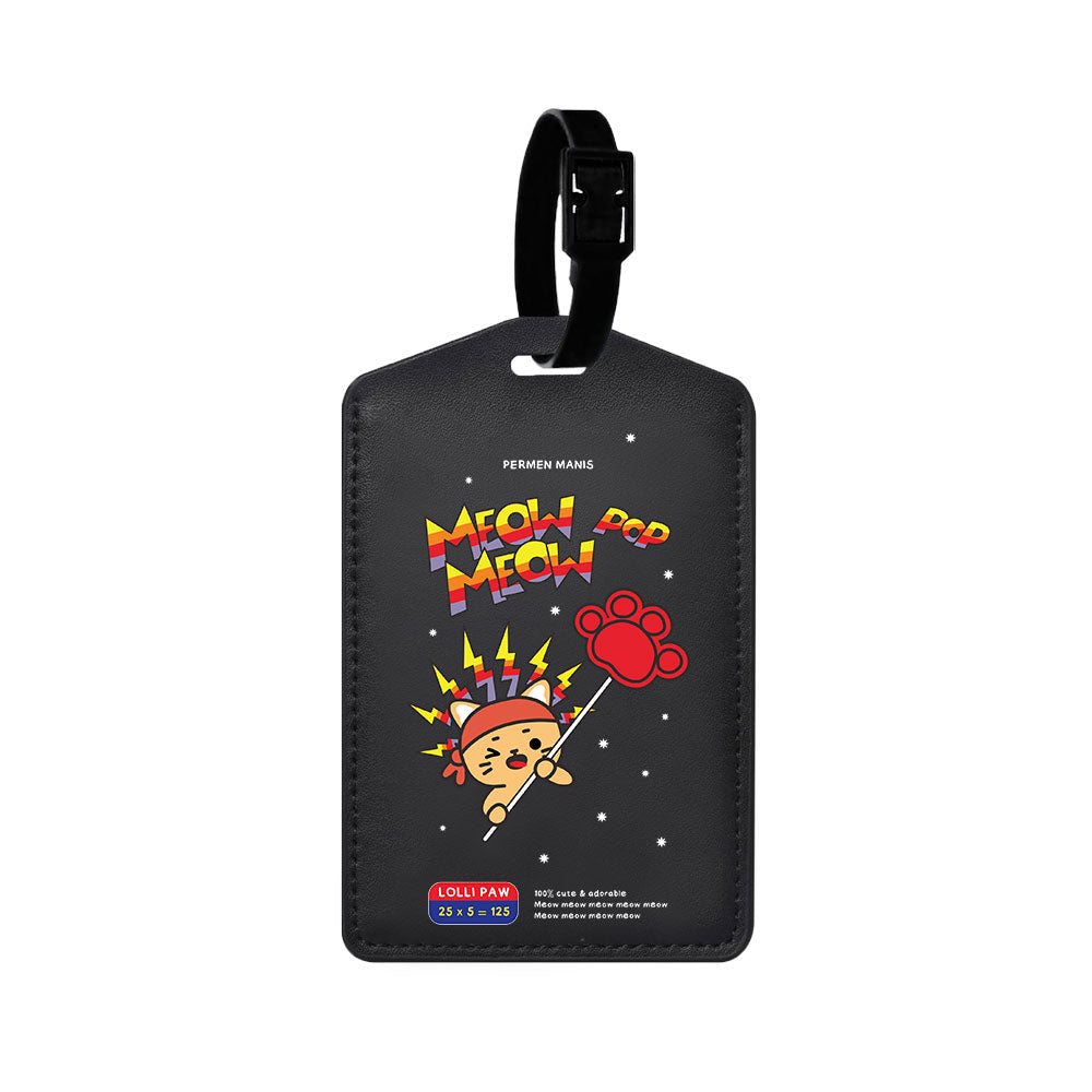 Vegan Leather Bag Tag - Meow Pop 1.0