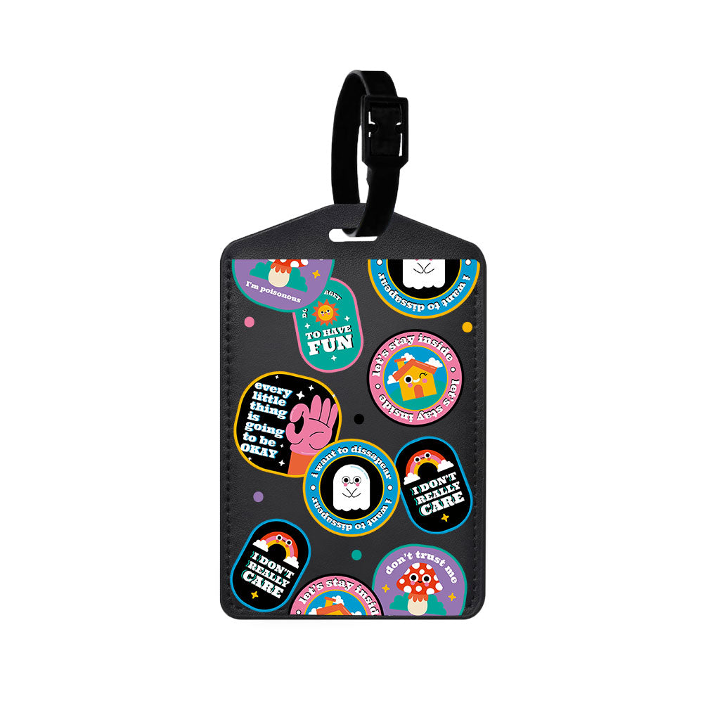 Vegan Leather Bag Tag - Monster Sticker Pack