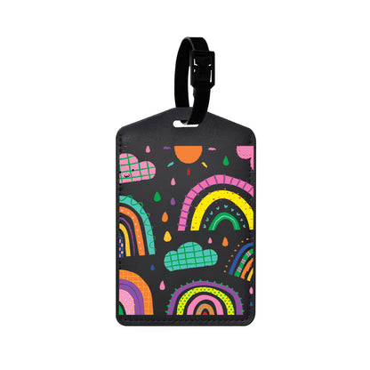 Vegan Leather Bag Tag - Rainbow