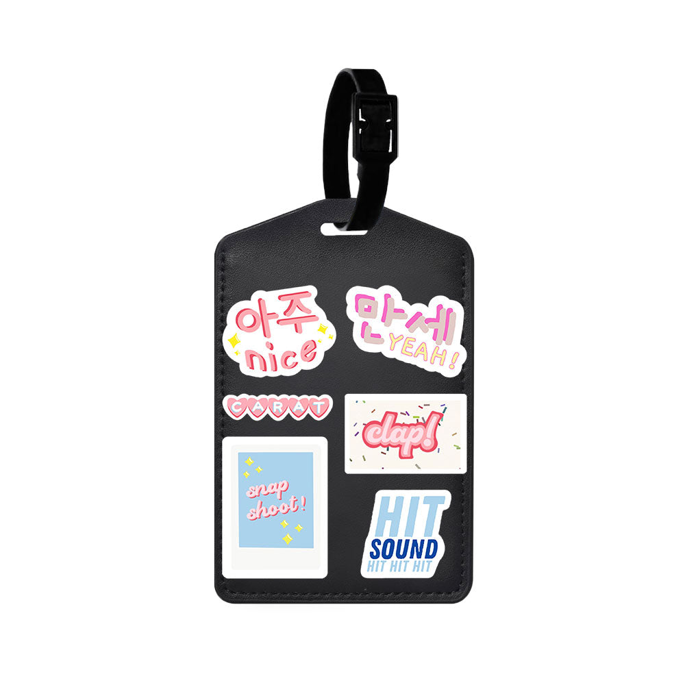 Vegan Leather Bag Tag - Seventeen Sticker Pack