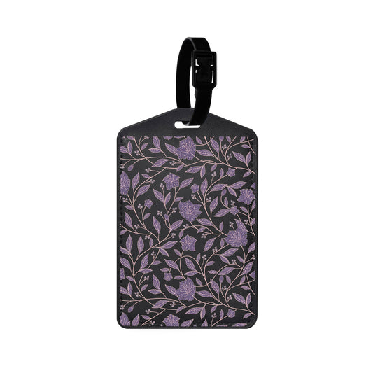 Vegan Leather Bag Tag - Sketchy Flower 4.0