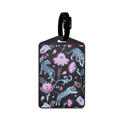 Vegan Leather Bag Tag - Tiger & Floral 3.0