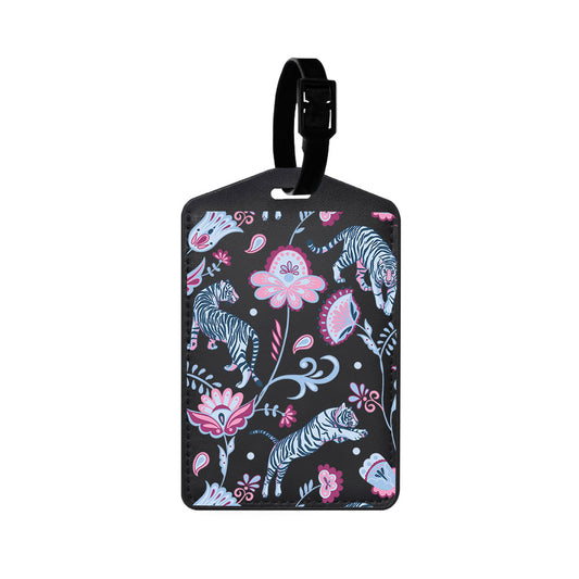 Vegan Leather Bag Tag - Tiger & Floral 3.0