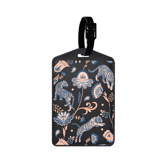 Vegan Leather Bag Tag - Tiger & Floral 5.0
