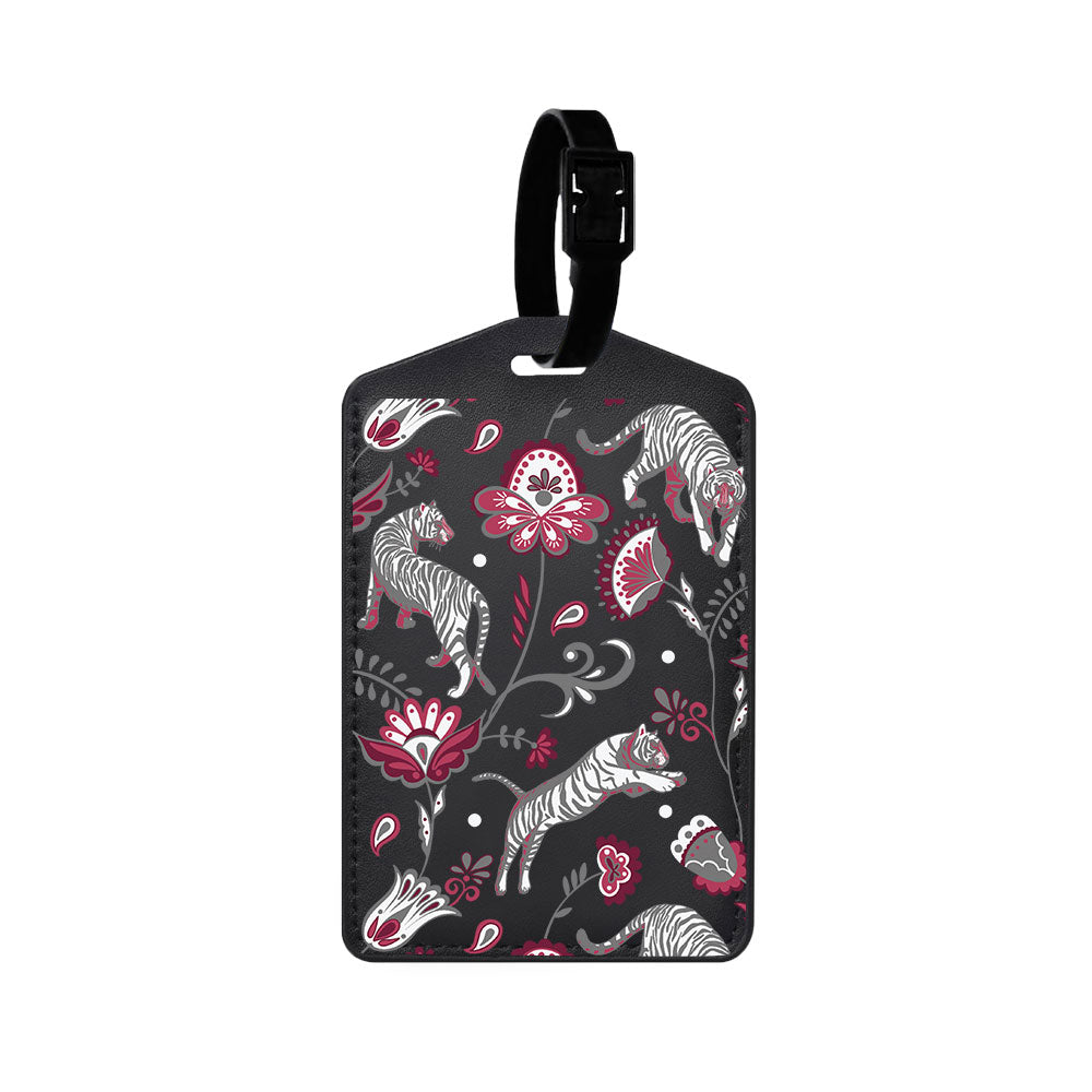 Vegan Leather Bag Tag - Tiger & Floral 6.0