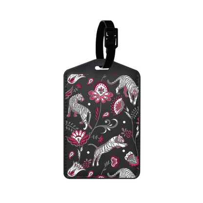 Vegan Leather Bag Tag - Tiger & Floral 6.0