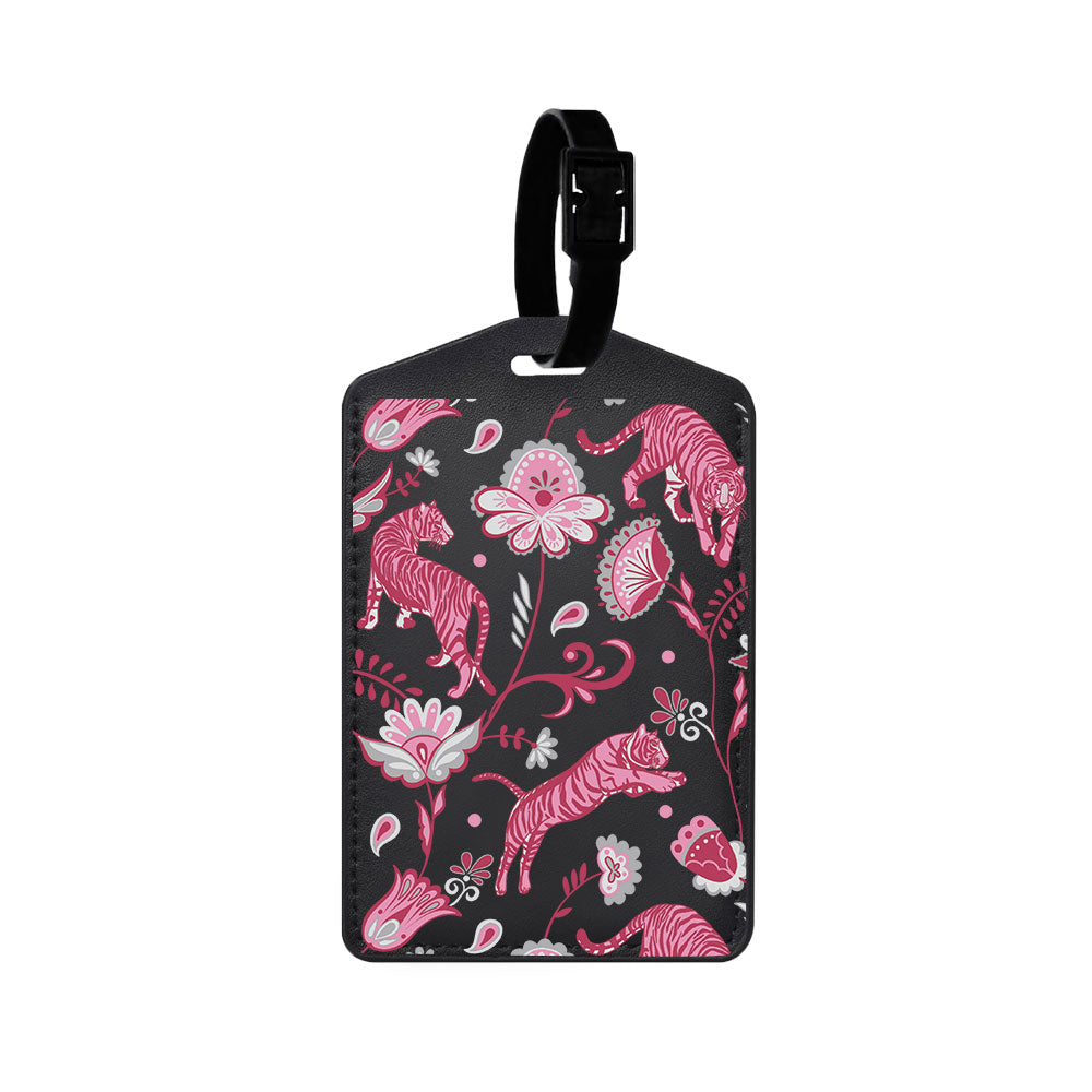 Vegan Leather Bag Tag - Tiger & Floral 7.0