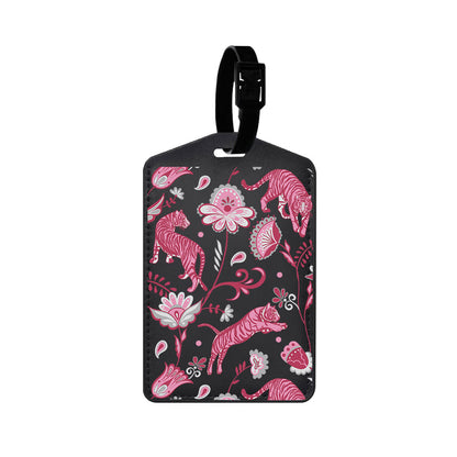 Vegan Leather Bag Tag - Tiger & Floral 7.0