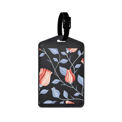 Vegan Leather Bag Tag - Red Tulip