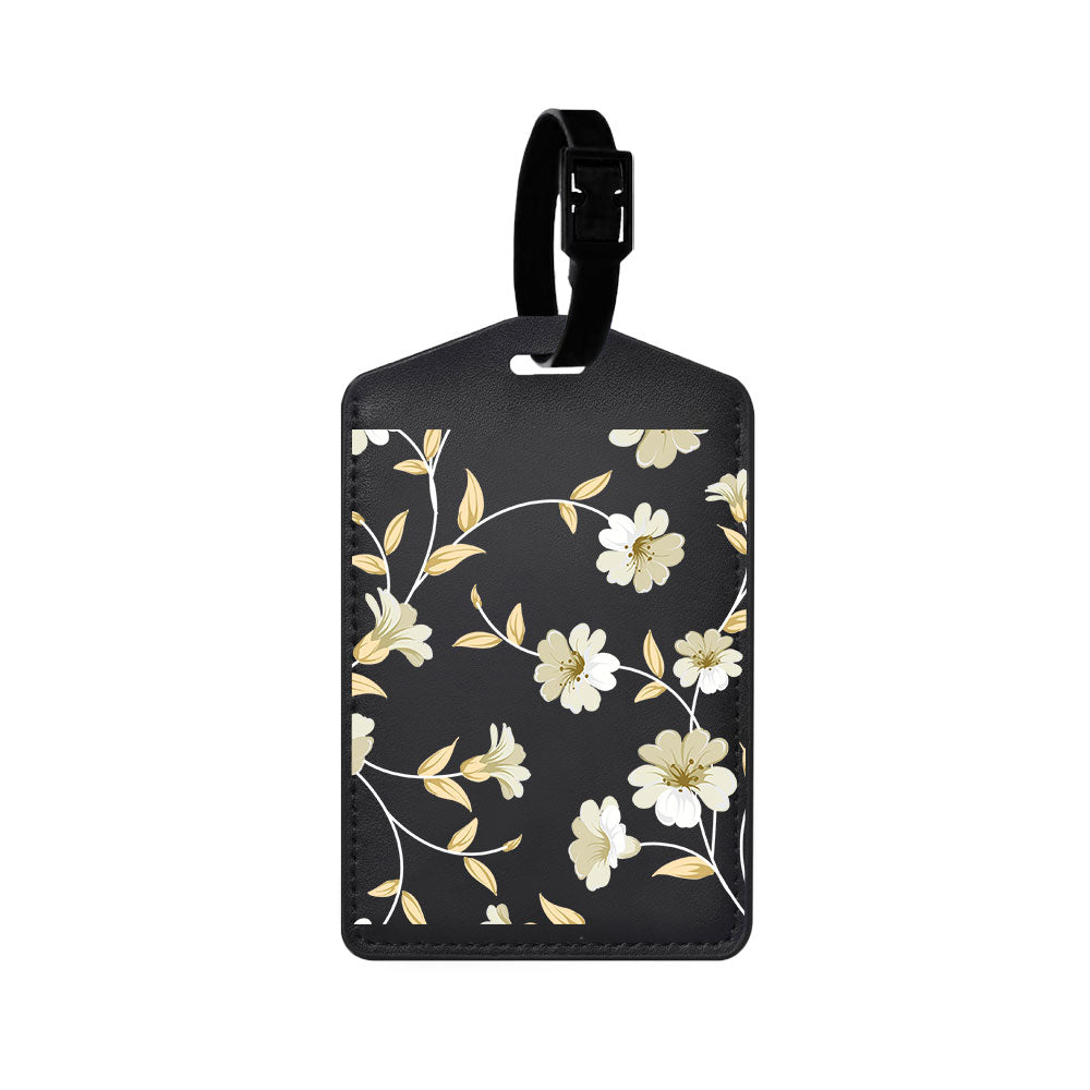 Vegan Leather Bag Tag - White Magnolia