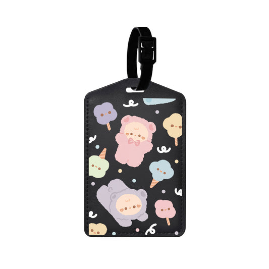 Vegan Leather Bag Tag - Cotton Teddy