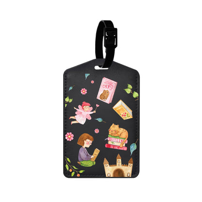 Vegan Leather Bag Tag - Fairy Cat