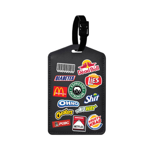 Vegan Leather Bag Tag - Food Parody