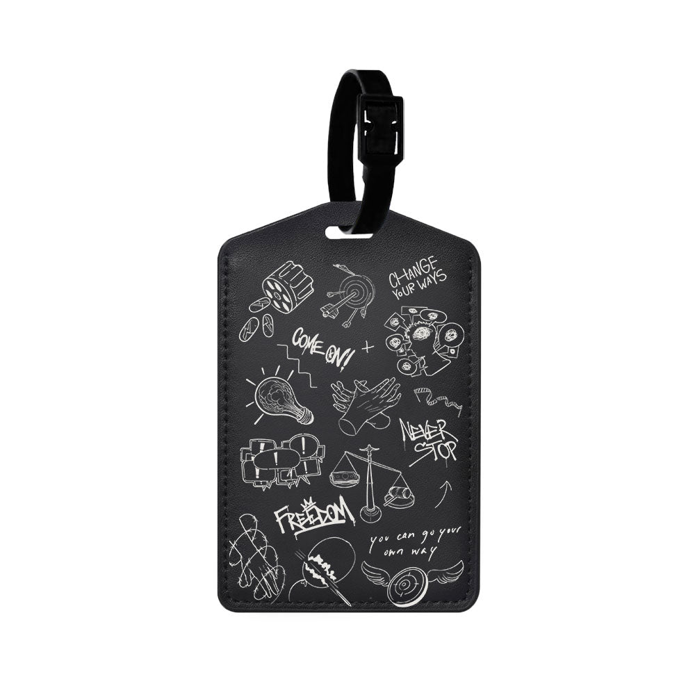 Vegan Leather Bag Tag - Freedom