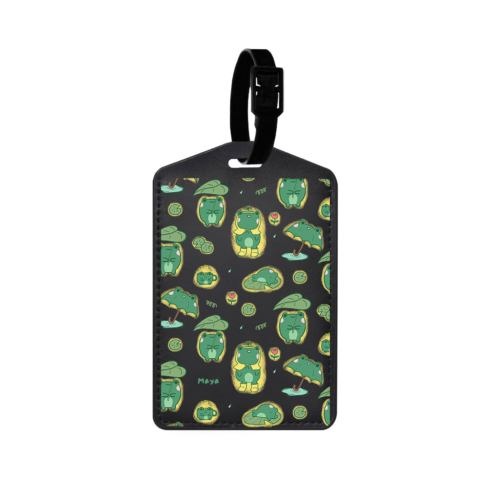 Vegan Leather Bag Tag - Happy Rain