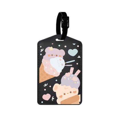 Vegan Leather Bag Tag - Ice Cream for Teddy