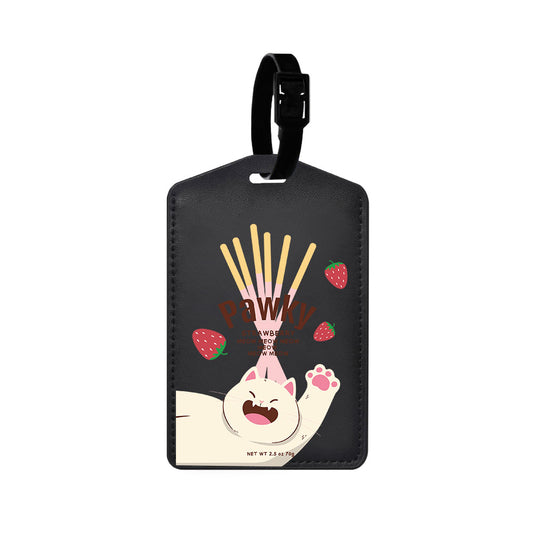 Vegan Leather Bag Tag - Pawky Cat