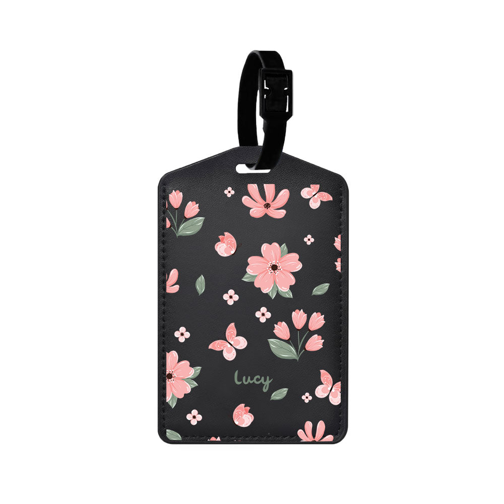 Vegan Leather Bag Tag - Pink Delight