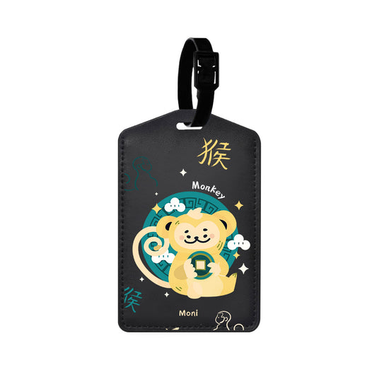 Vegan Leather Bag Tag - Monkey (Chinese Zodiac / Shio)