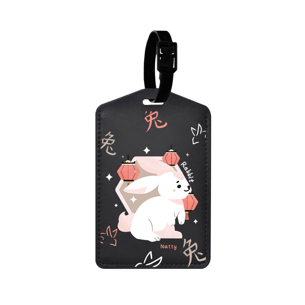 Vegan Leather Bag Tag - Rabbit (Chinese Zodiac / Shio)