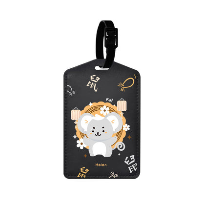 Vegan Leather Bag Tag - Rat (Chinese Zodiac / Shio)