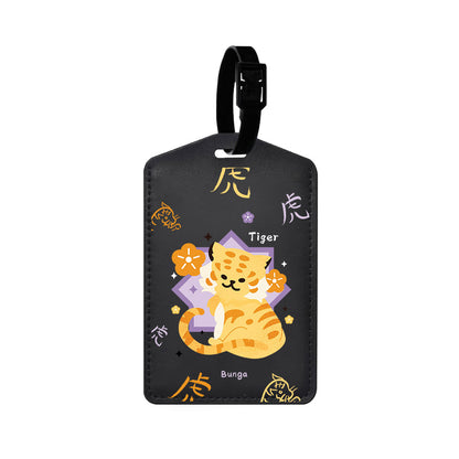 Vegan Leather Bag Tag - Tiger (Chinese Zodiac / Shio)