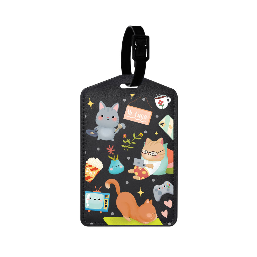 Vegan Leather Bag Tag - Stay Home