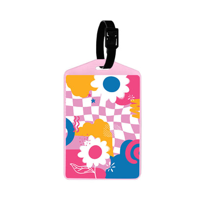 Vegan Leather Bag Tag - Abstract Flower 5.0