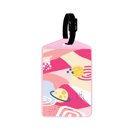 Vegan Leather Bag Tag - Abstract Planet 1.0