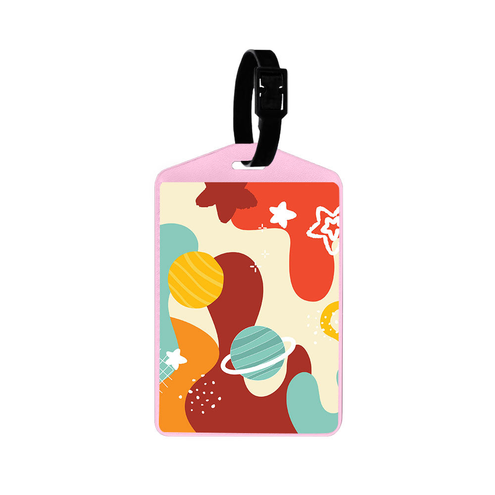 Vegan Leather Bag Tag - Abstract Planet 2.0