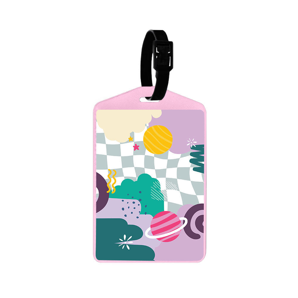 Vegan Leather Bag Tag - Abstract Planet 3.0
