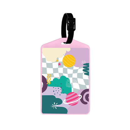 Vegan Leather Bag Tag - Abstract Planet 3.0