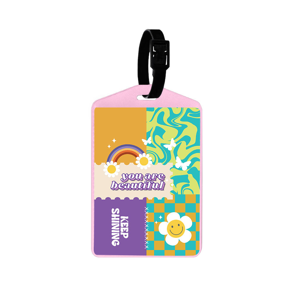 Vegan Leather Bag Tag - Abstract Quotes 6.0