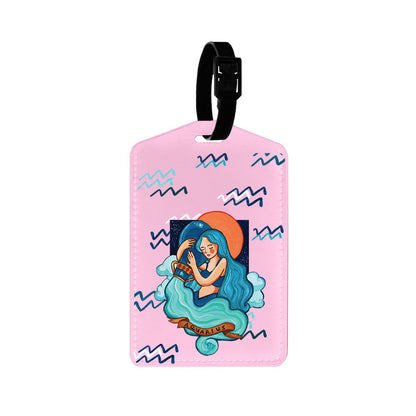 Vegan Leather Bag Tag - Aquarius