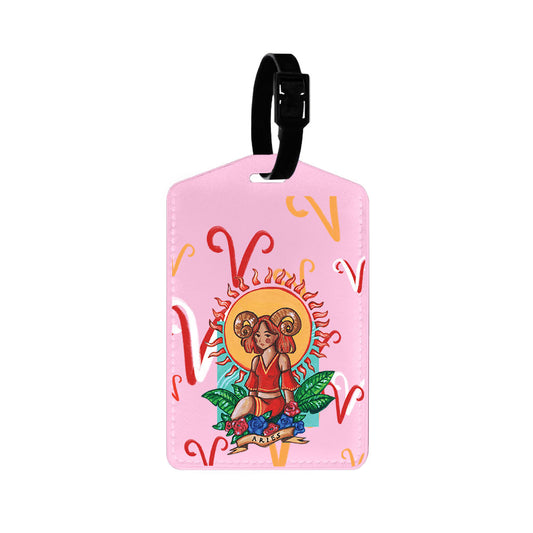 Vegan Leather Bag Tag - Aries