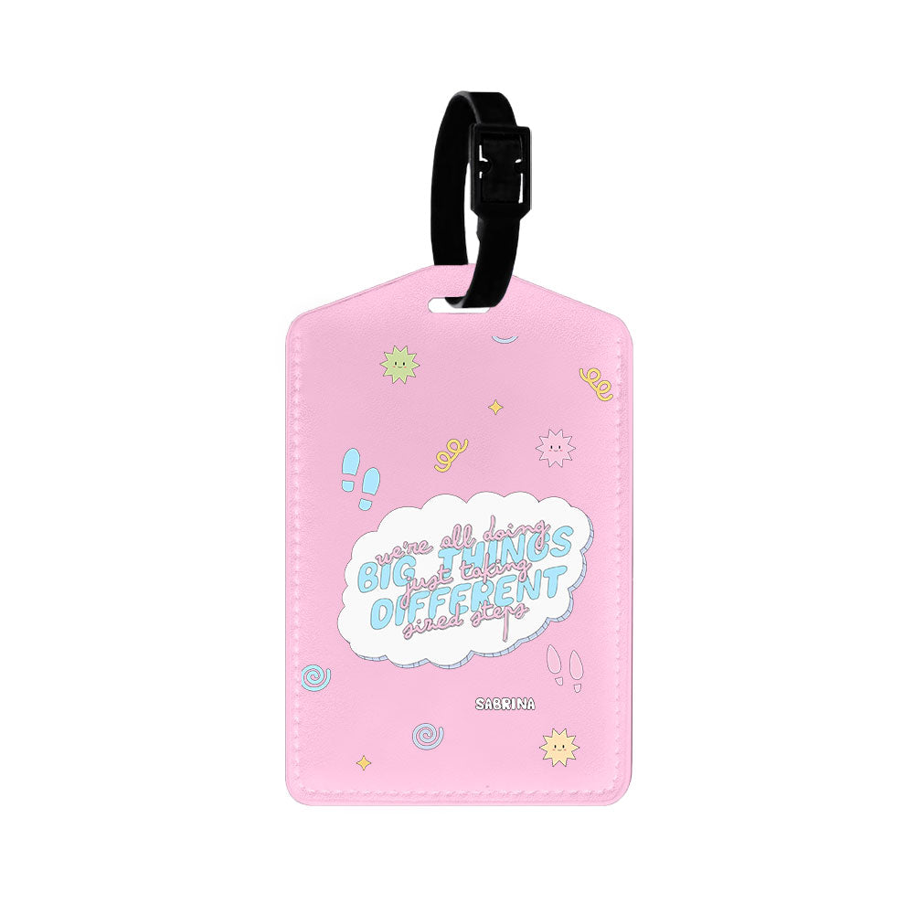 Vegan Leather Bag Tag - Different Steps
