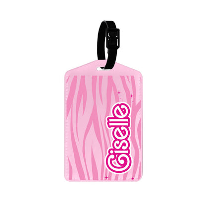 Vegan Leather Bag Tag - Barbie Zebra Pattern