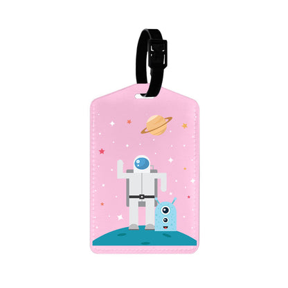 Vegan Leather Bag Tag - Blue Alien