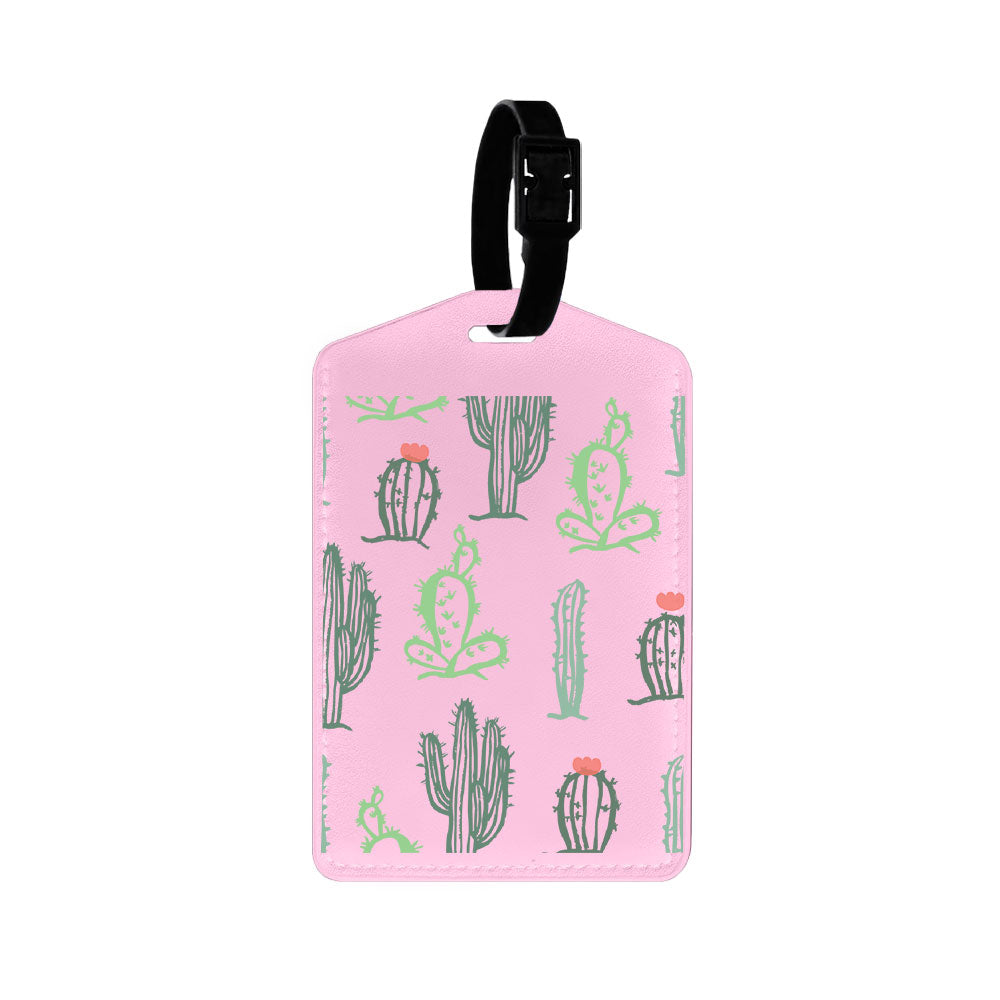 Vegan Leather Bag Tag - Cactus