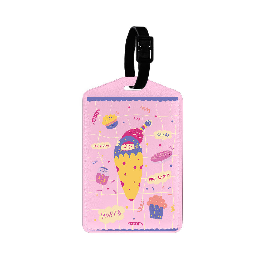 Vegan Leather Bag Tag - Candy Doodle