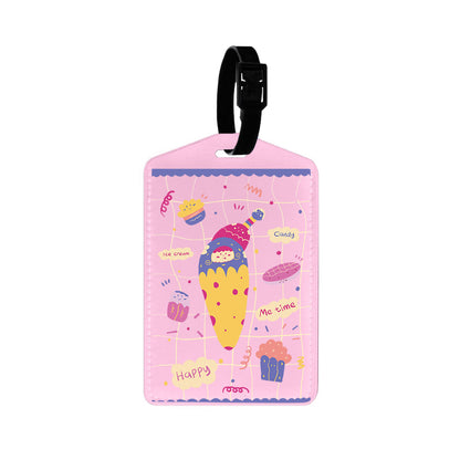 Vegan Leather Bag Tag - Candy Doodle
