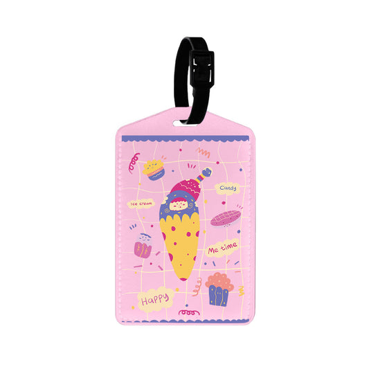 Vegan Leather Bag Tag - Candy Doodle