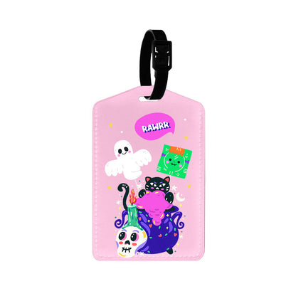 Vegan Leather Bag Tag - Cat Monster