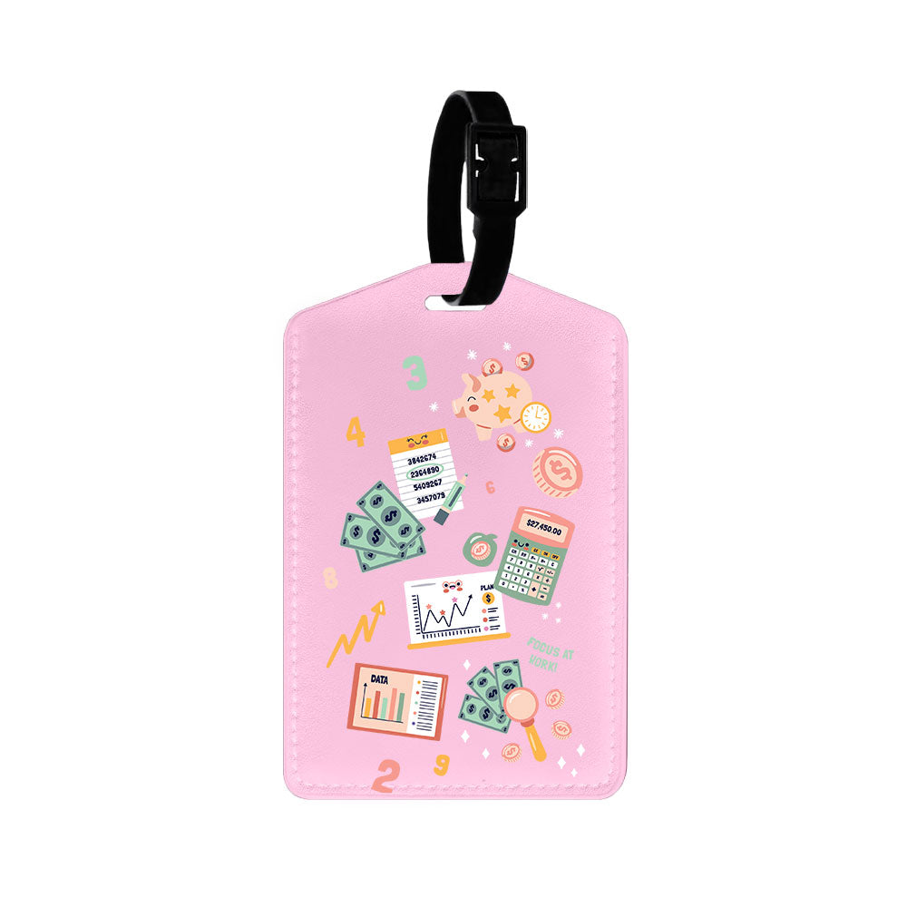 Vegan Leather Bag Tag - Finance