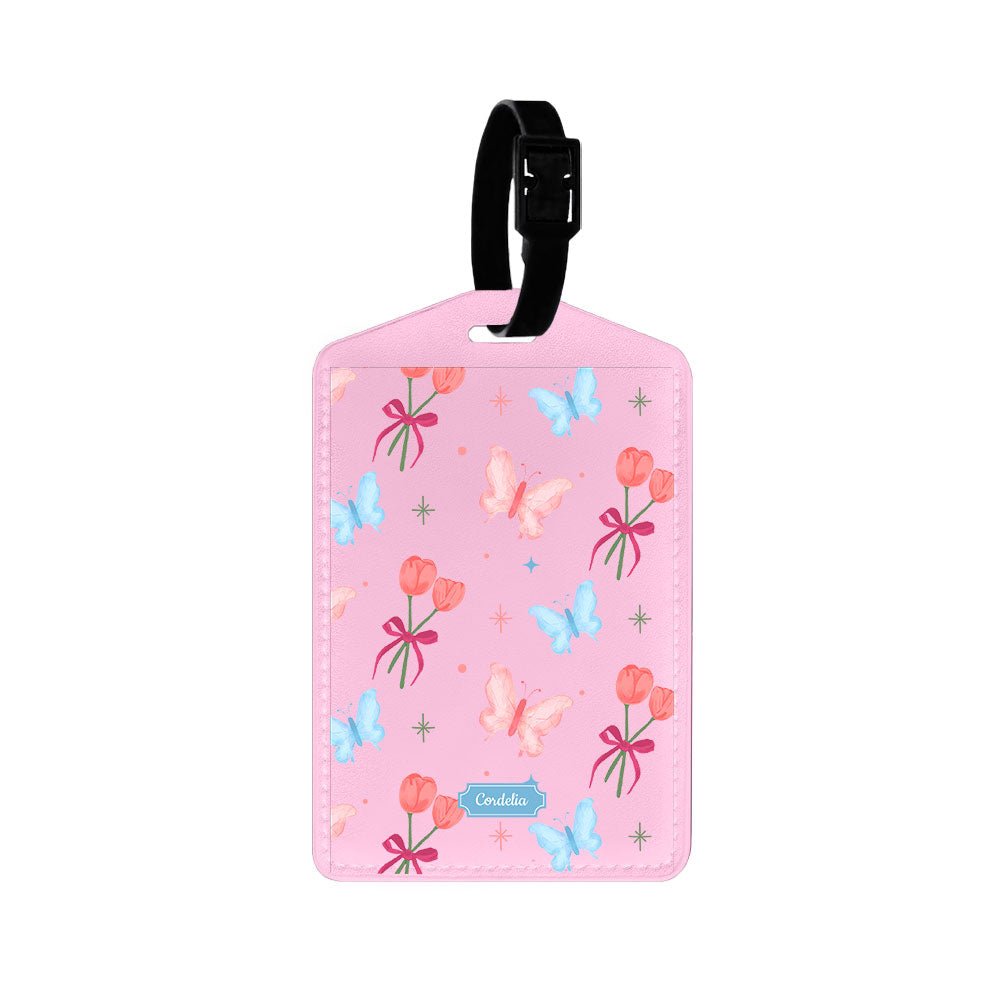 Vegan Leather Bag Tag - Coquette Butterfly