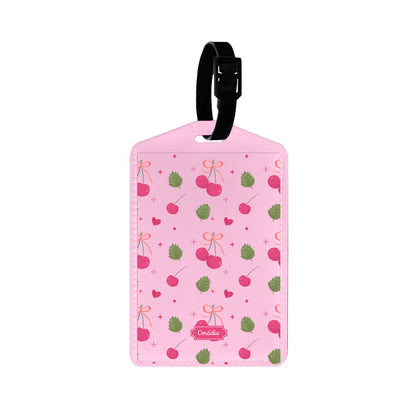 Vegan Leather Bag Tag - Coquette Cherry