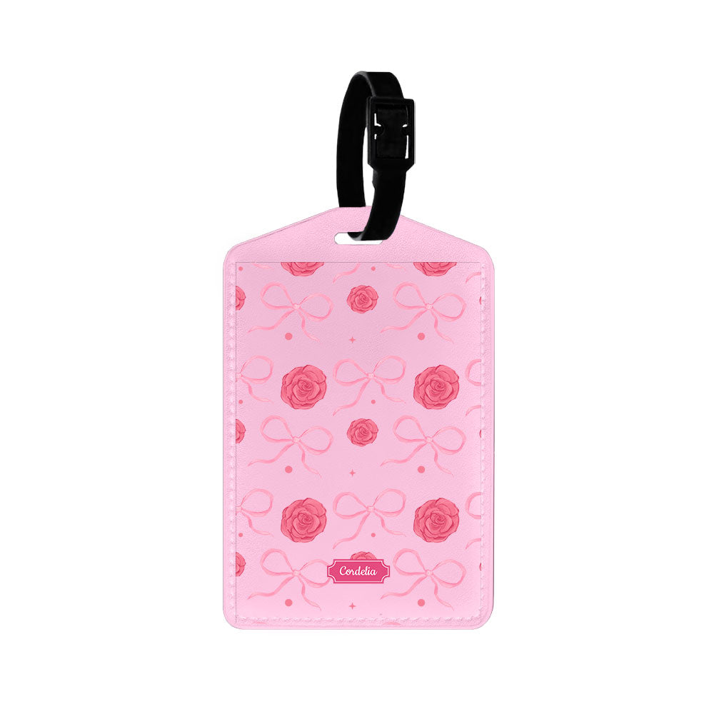 Vegan Leather Bag Tag - Coquette Rose