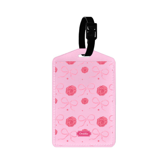 Vegan Leather Bag Tag - Coquette Rose