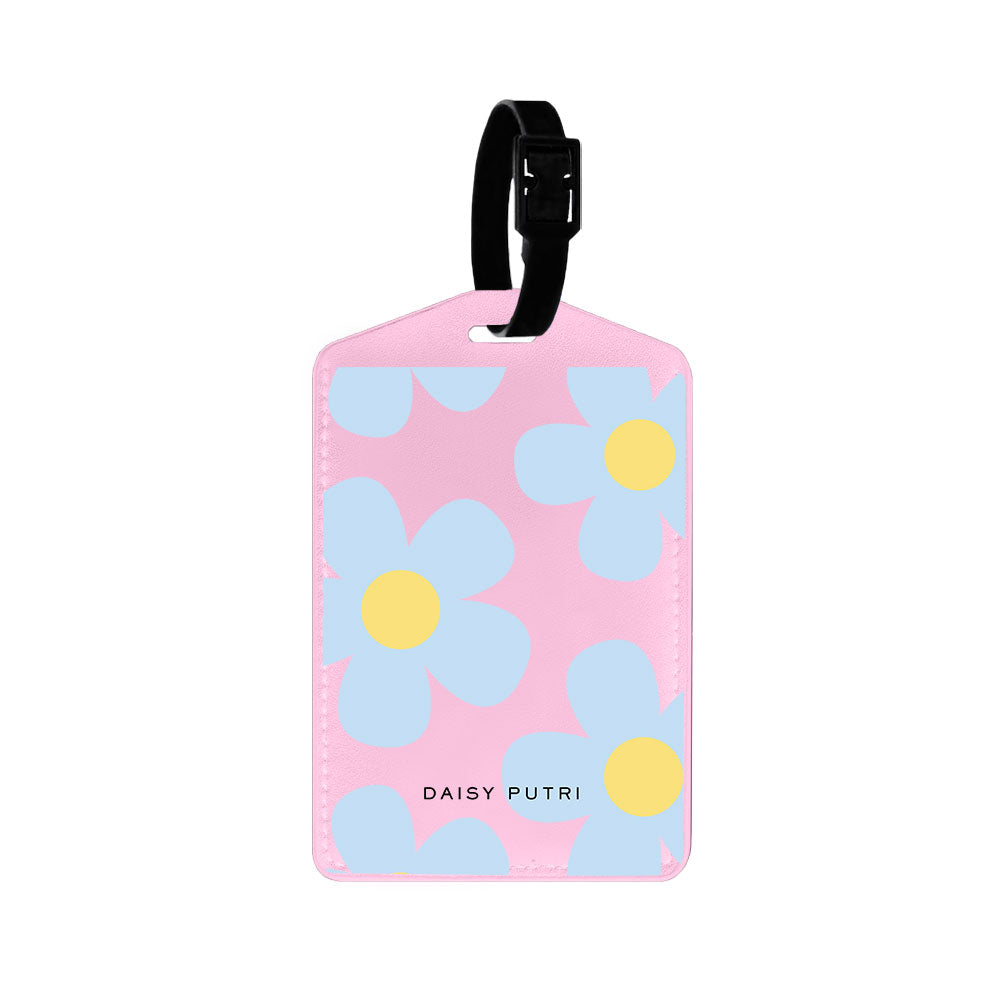 Vegan Leather Bag Tag - Daisy Garland